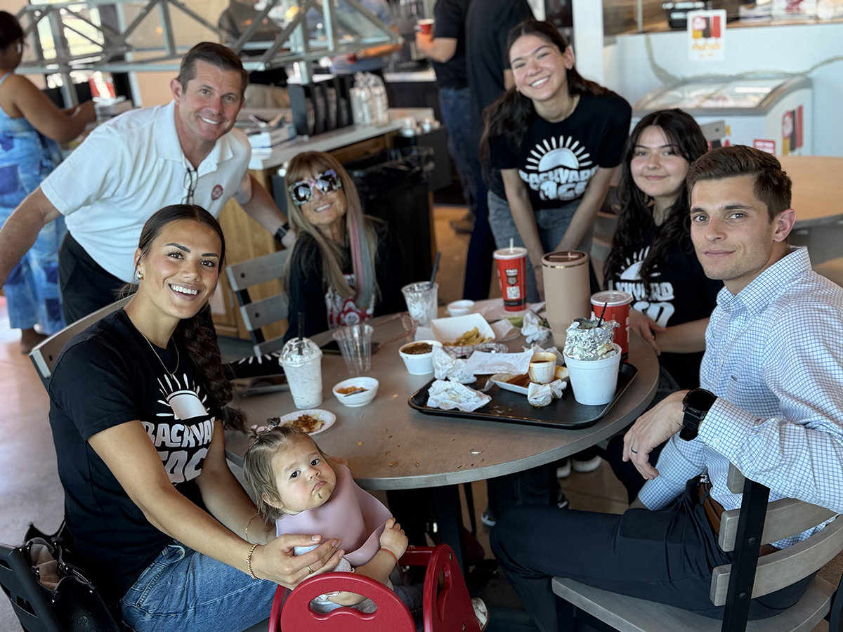 Guests enjoying a welcoming family dining experience at Backyard Taco in the Laveen community