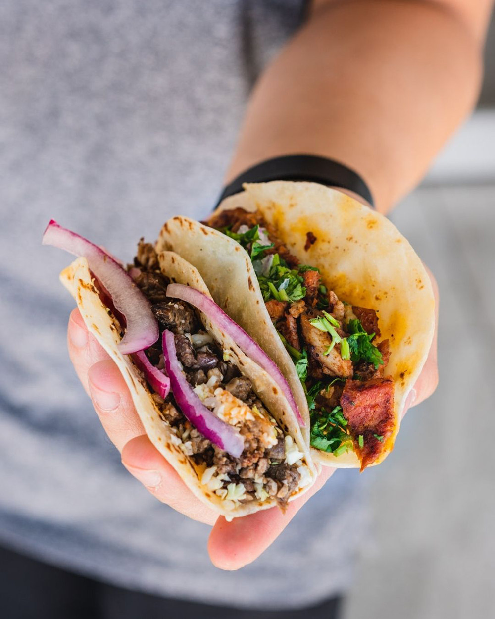  Backyard Taco authentic Mexican street tacos with fresh toppings.