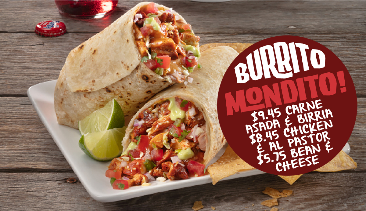 Burrito Mondito Monday burrito deal at Backyard Taco